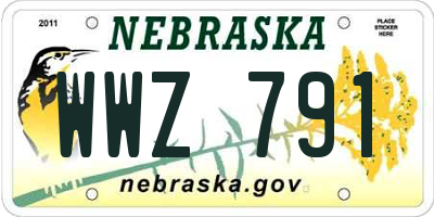 NE license plate WWZ791