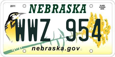 NE license plate WWZ954