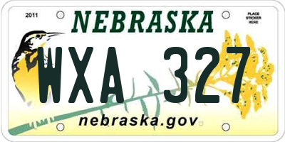 NE license plate WXA327