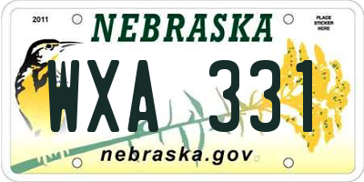 NE license plate WXA331
