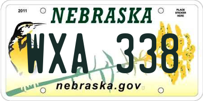 NE license plate WXA338