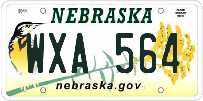 NE license plate WXA564