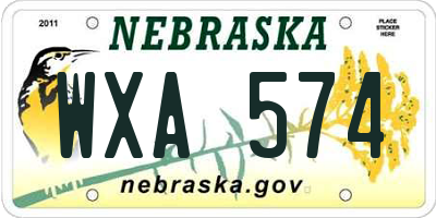 NE license plate WXA574