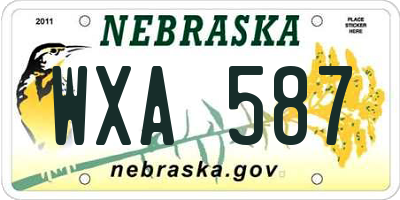 NE license plate WXA587