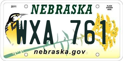 NE license plate WXA761