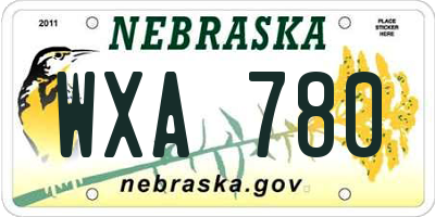 NE license plate WXA780