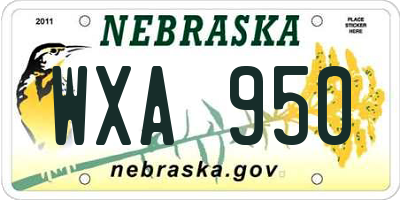 NE license plate WXA950