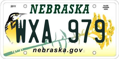 NE license plate WXA979