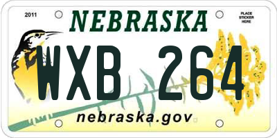 NE license plate WXB264