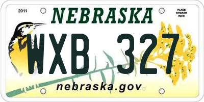 NE license plate WXB327