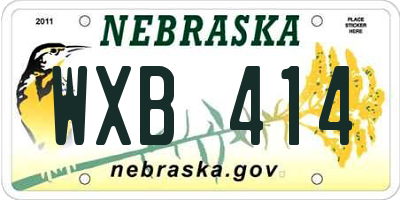 NE license plate WXB414