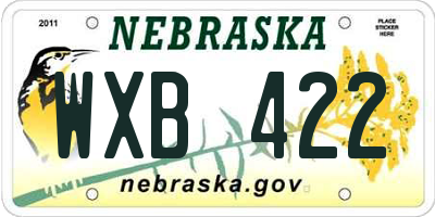 NE license plate WXB422