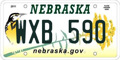 NE license plate WXB590