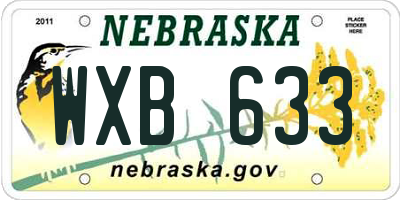 NE license plate WXB633