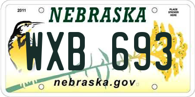 NE license plate WXB693