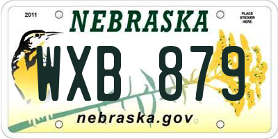 NE license plate WXB879
