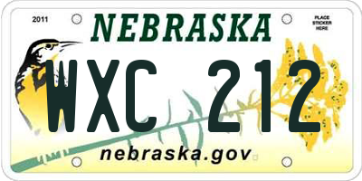 NE license plate WXC212