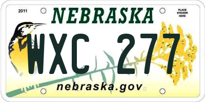 NE license plate WXC277