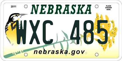 NE license plate WXC485