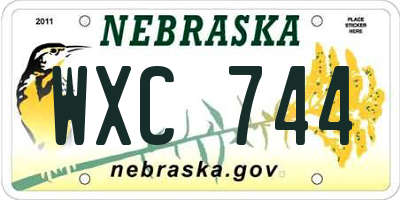 NE license plate WXC744