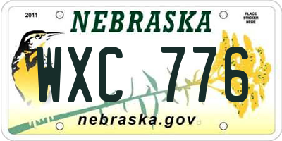 NE license plate WXC776