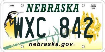 NE license plate WXC842