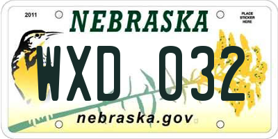 NE license plate WXD032