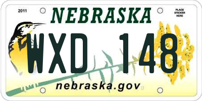 NE license plate WXD148