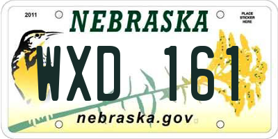 NE license plate WXD161