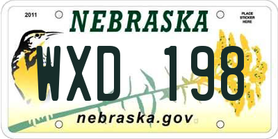 NE license plate WXD198