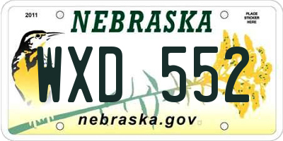 NE license plate WXD552