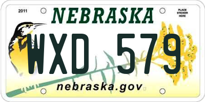 NE license plate WXD579