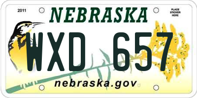 NE license plate WXD657