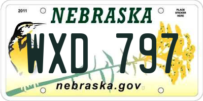 NE license plate WXD797