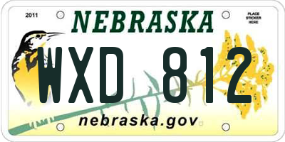 NE license plate WXD812