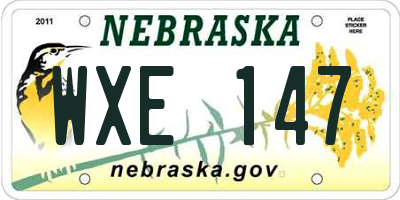 NE license plate WXE147