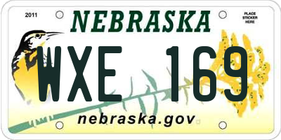 NE license plate WXE169