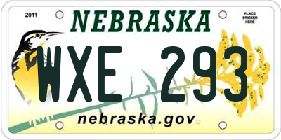 NE license plate WXE293