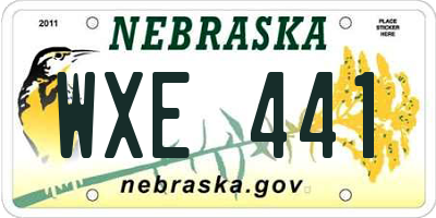 NE license plate WXE441
