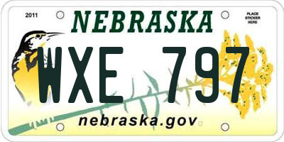 NE license plate WXE797