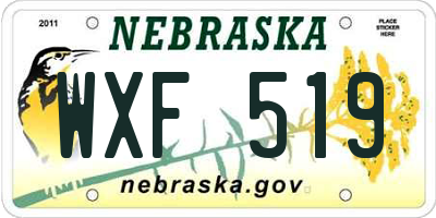 NE license plate WXF519