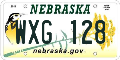 NE license plate WXG128