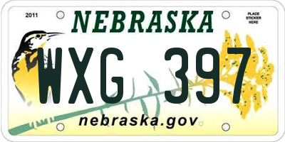 NE license plate WXG397