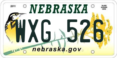 NE license plate WXG526