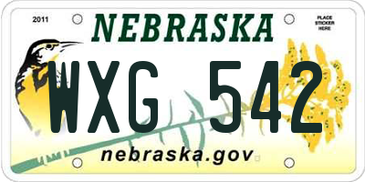 NE license plate WXG542