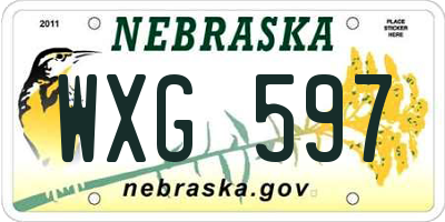 NE license plate WXG597