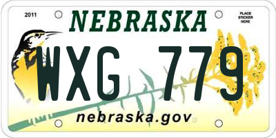 NE license plate WXG779