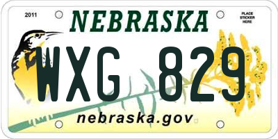 NE license plate WXG829