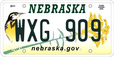 NE license plate WXG909