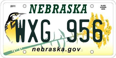 NE license plate WXG956